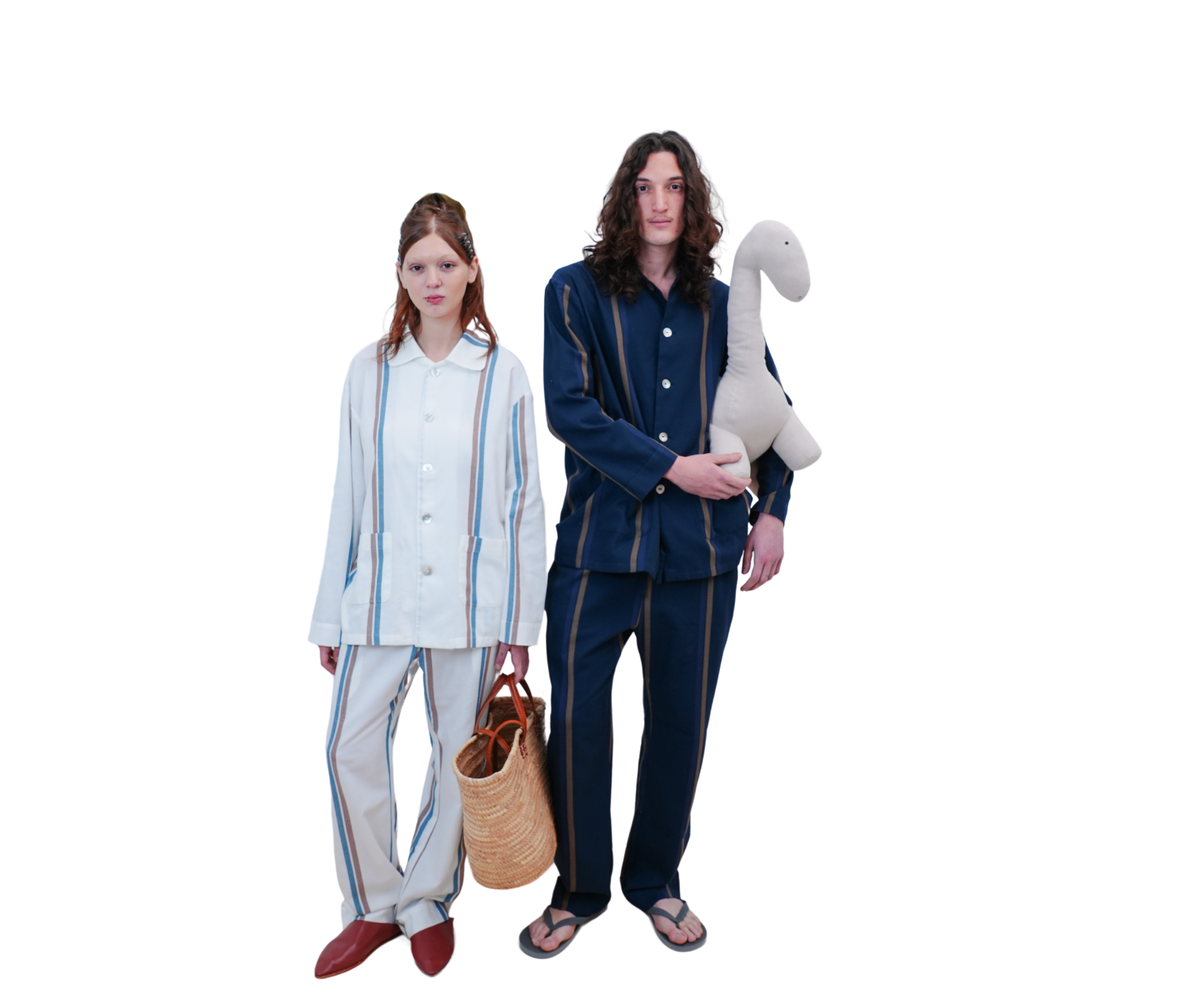 Pajama white/blue